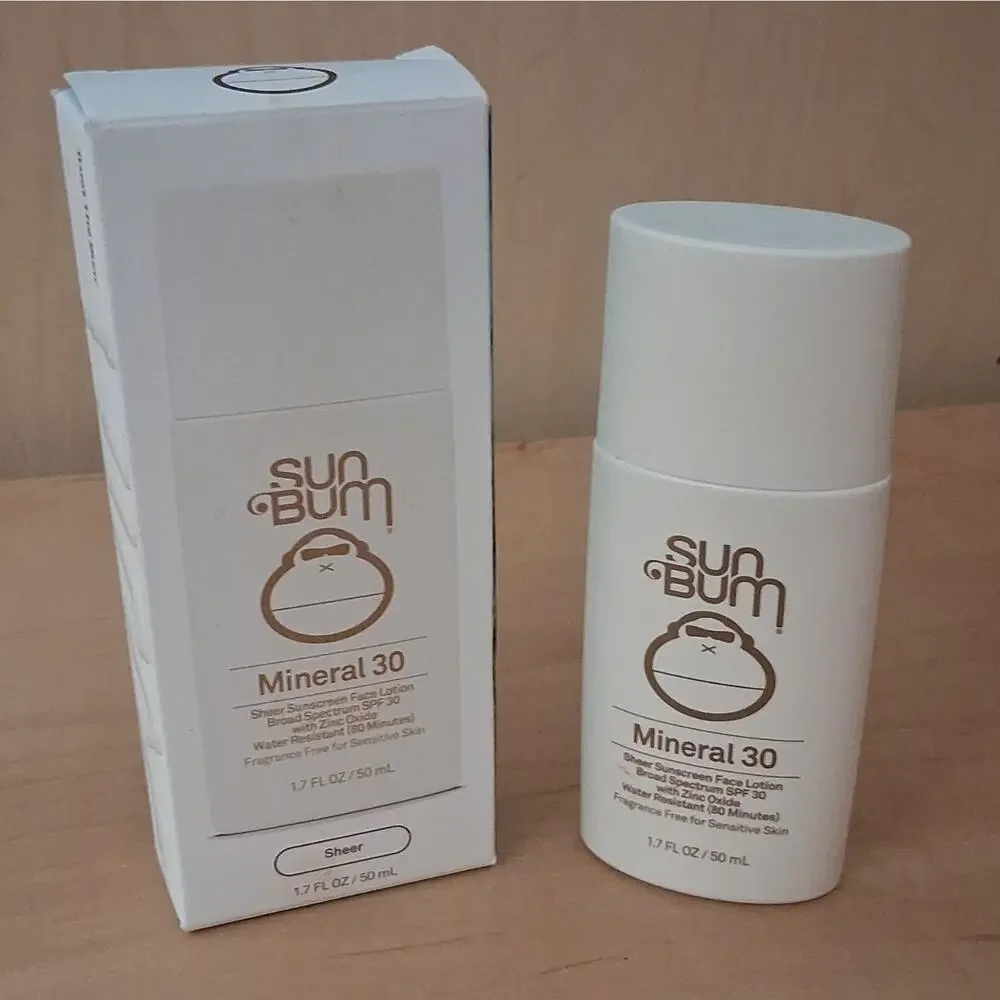 Sun Bum Mineral SPF 30 Face Sunscreen Lotion Zinc Oxide Fragrance Free 1.7oz